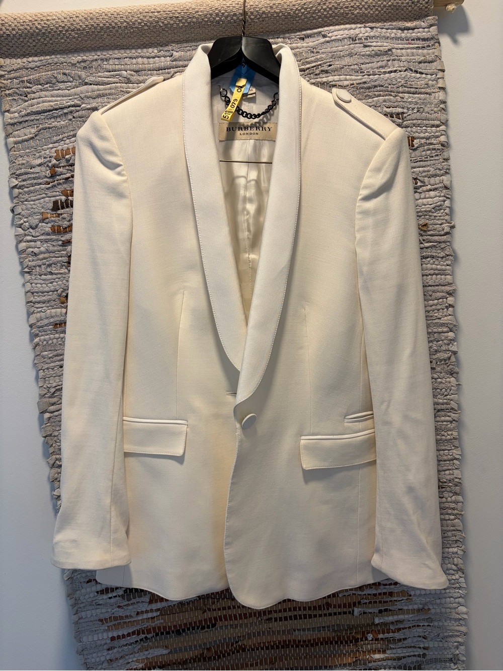 Burberry Cream Shawl Collar Women’s Blazer